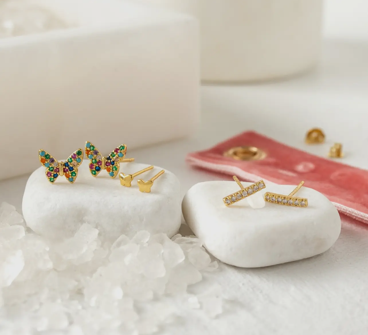 Butterfly Velvet Stud Gift Set