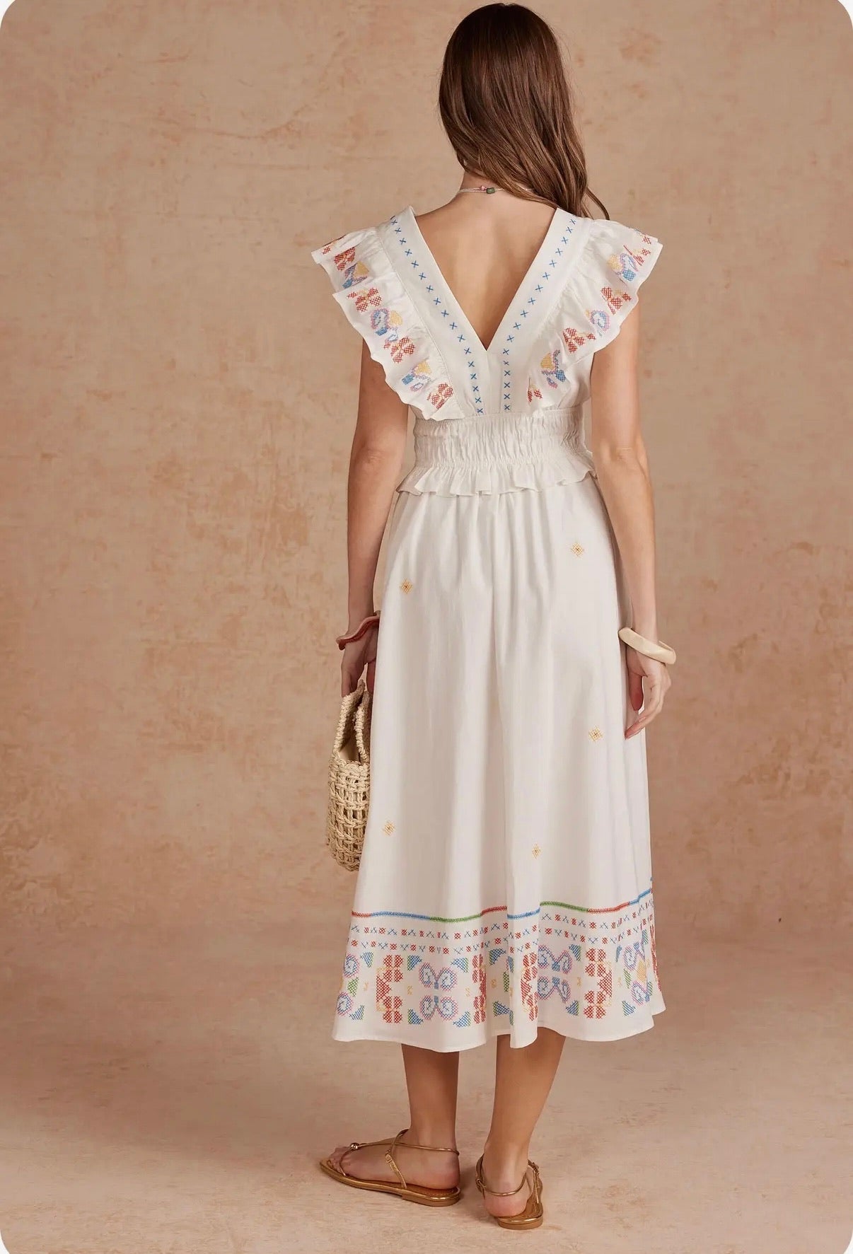 Cross stitch embroidered dress