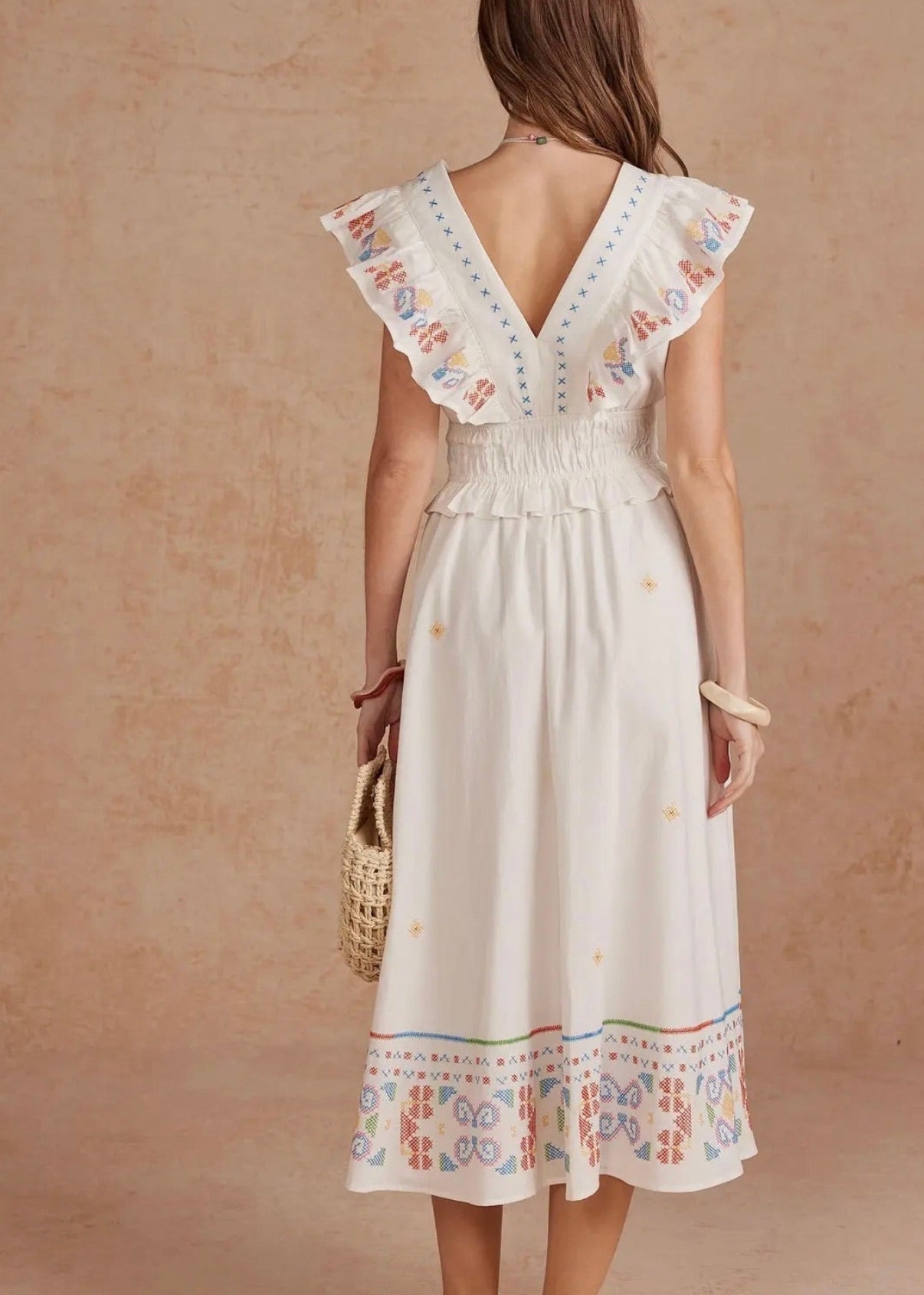 Cross stitch embroidered dress