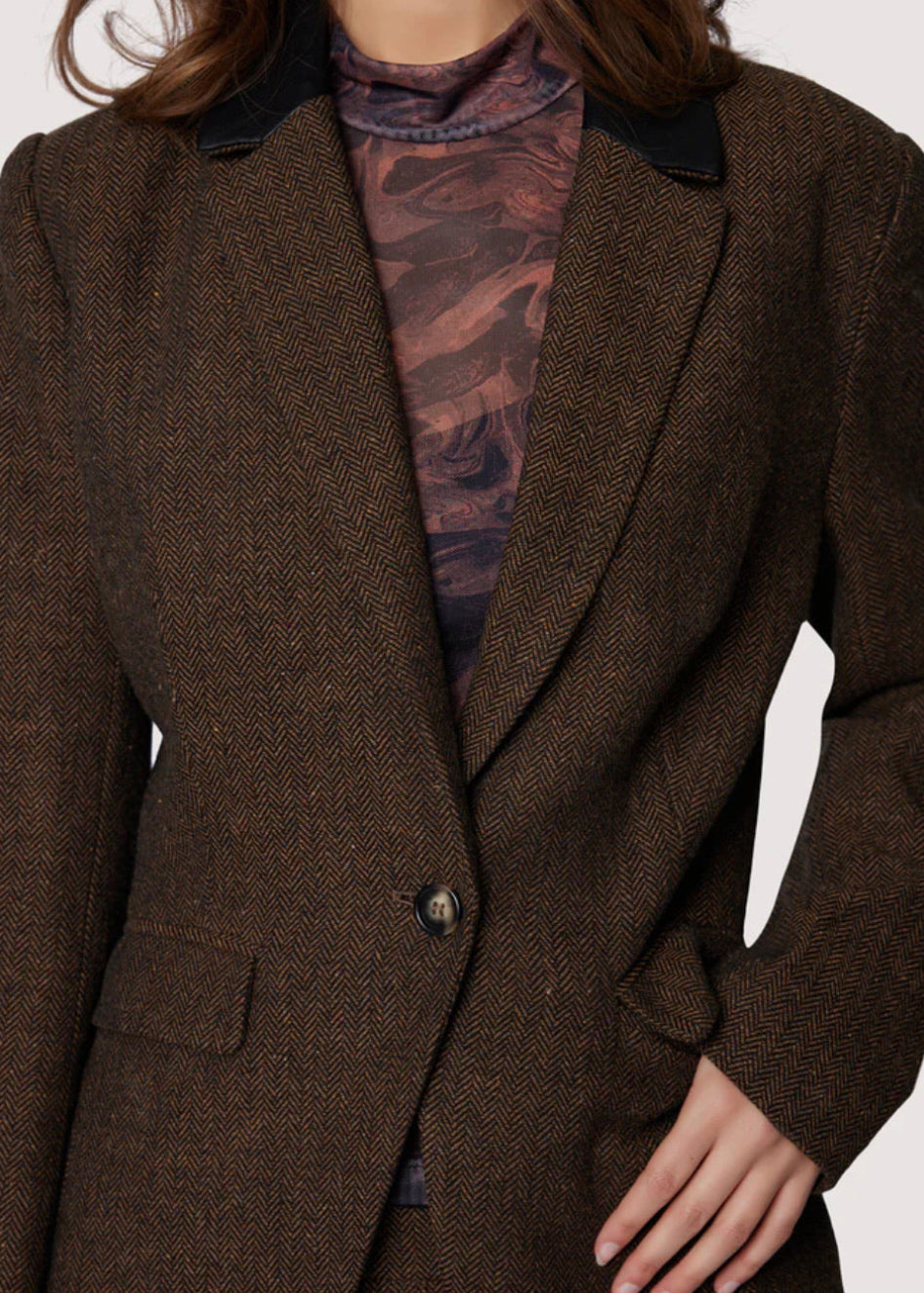 Delfina Blazer - Herringbone Tweed