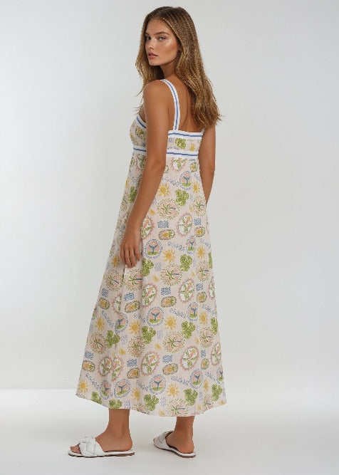 Seaside Scribbles Maxi Dress