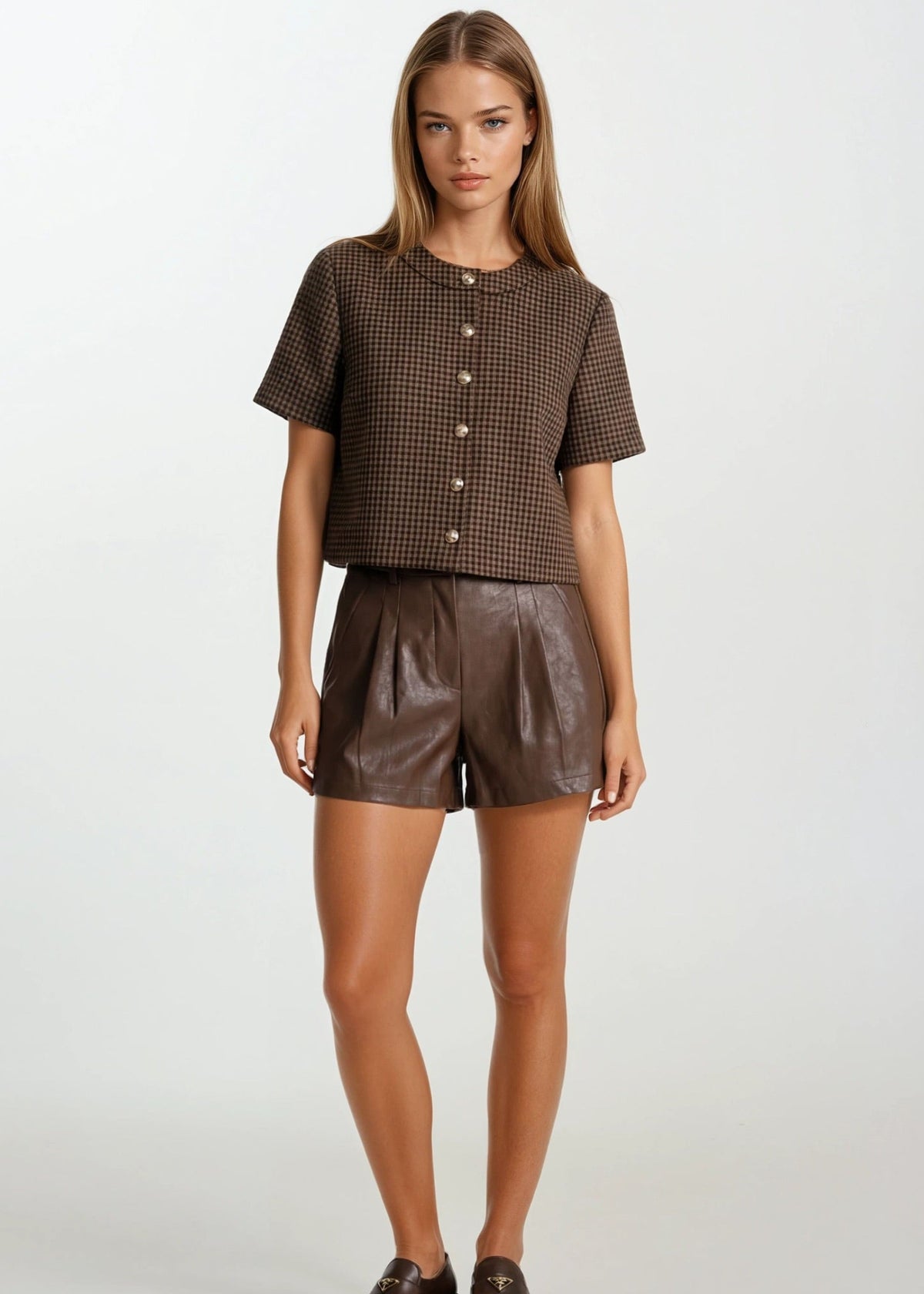 Grayson Top - Check Espresso