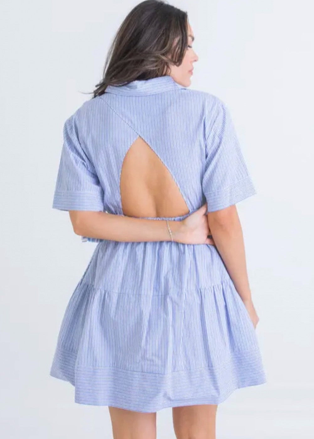 Poplin Stripe Button Up Dress|56