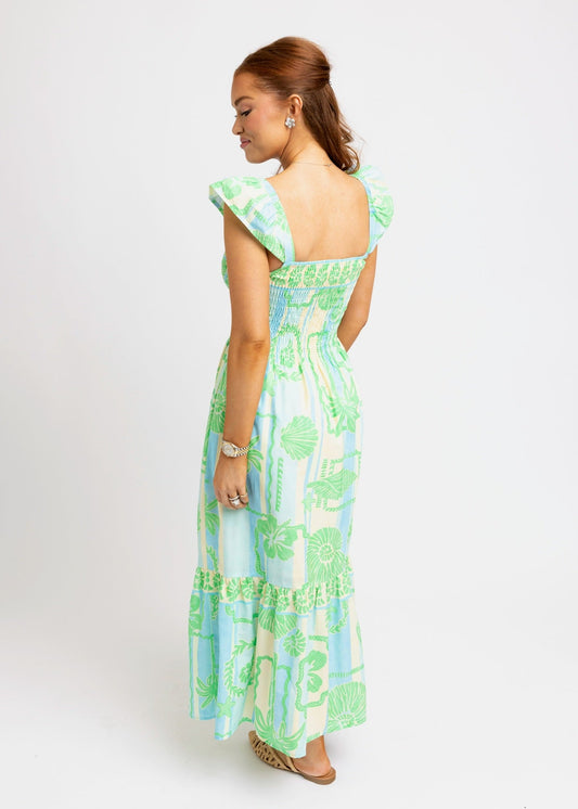 Sea Shell Poplin Maxi Dress