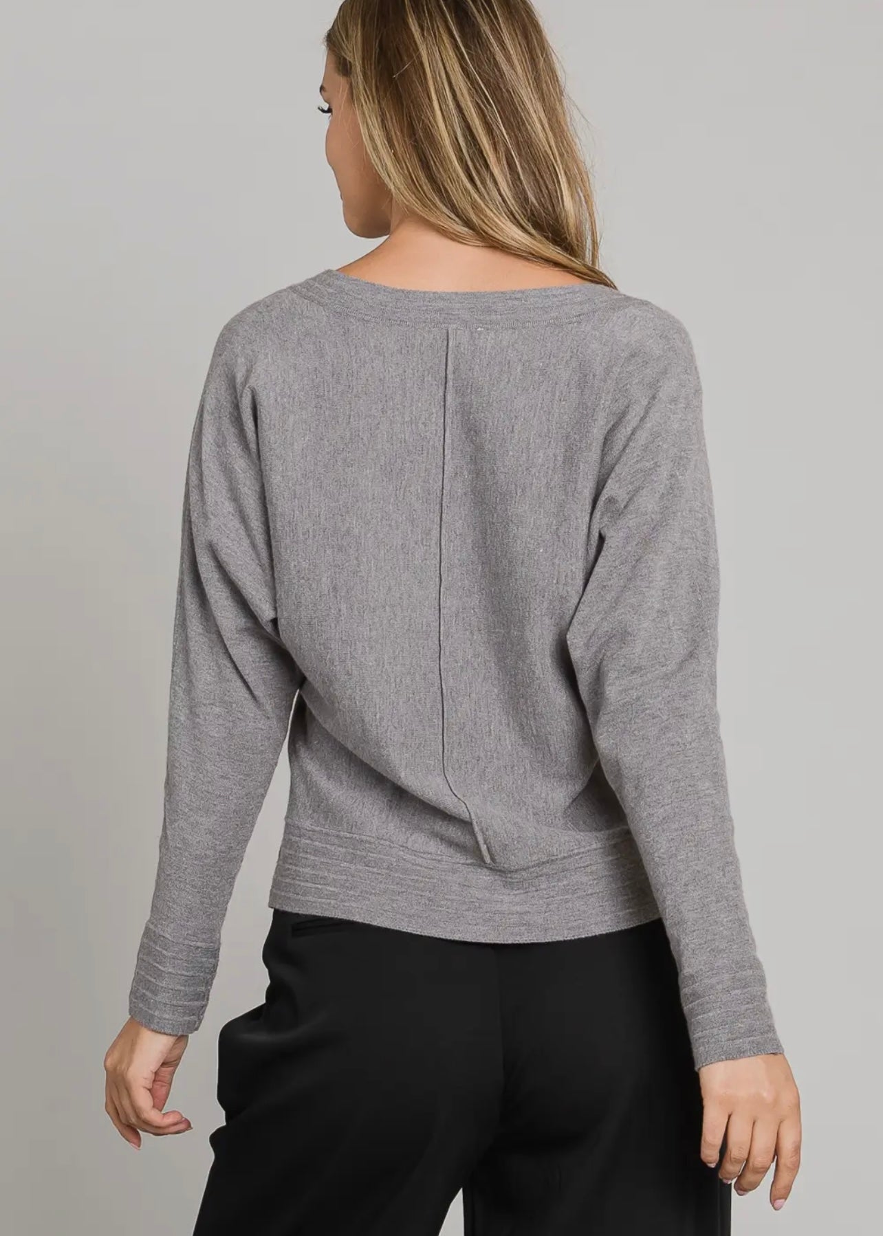 V-Neck Sweater - Heather Gray