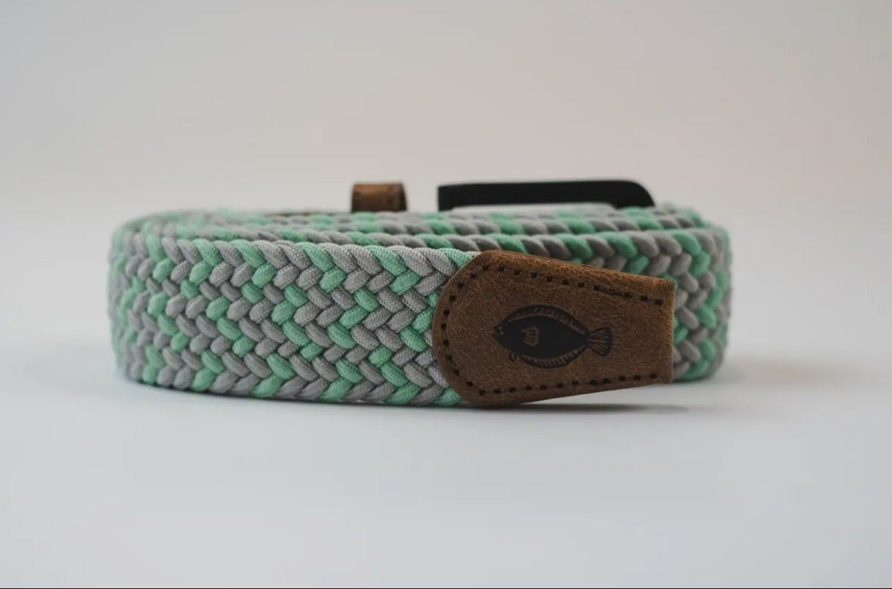 Men's Woven Belt-mint/gray