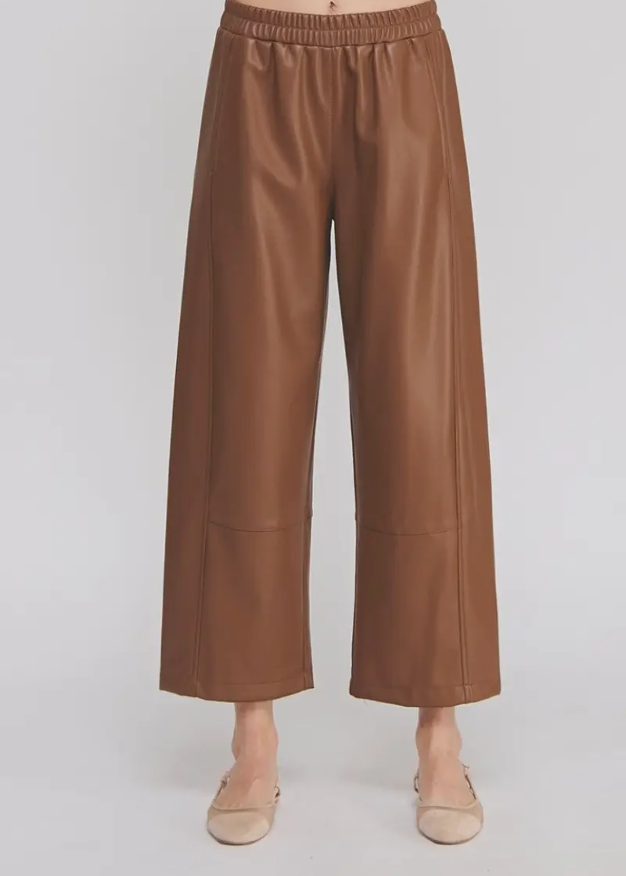 Vegan Leather-Wide Leg Ankle Pant