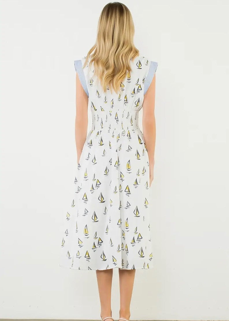 Sailboat Pattern Midi
