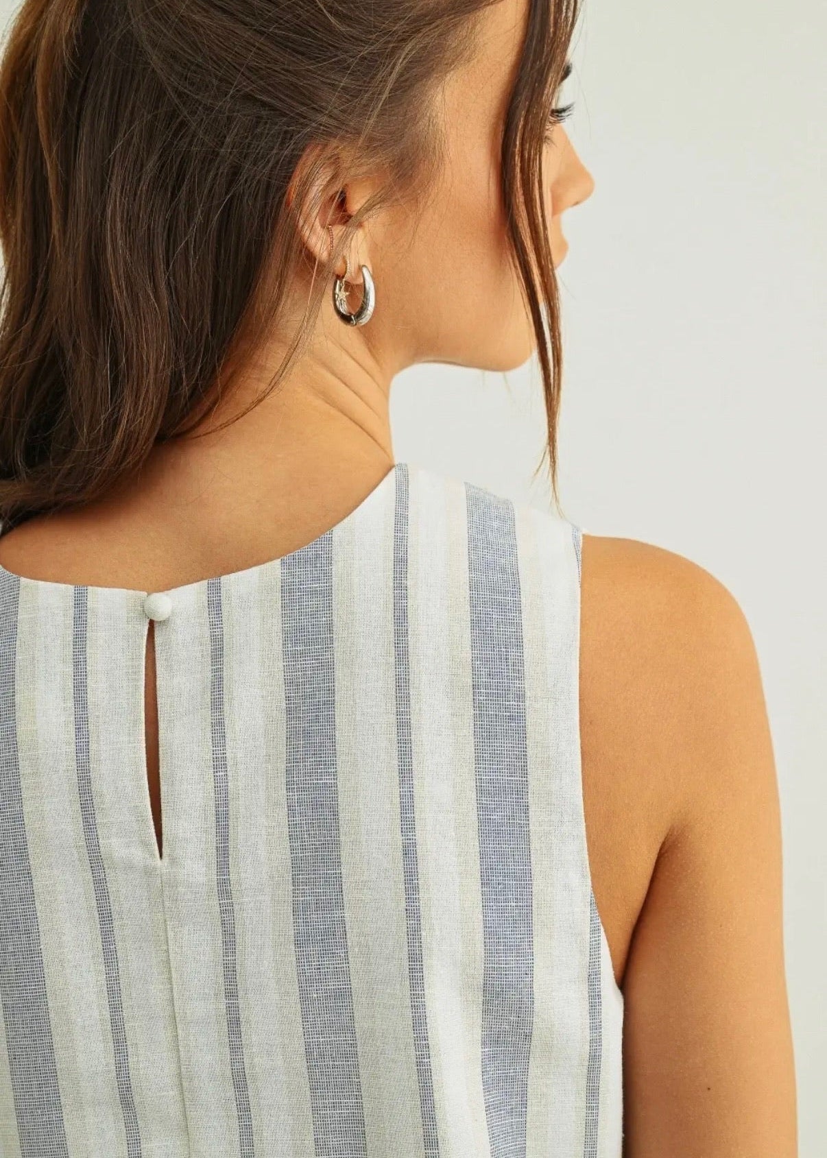 Stripe Sleeveless Crop Top