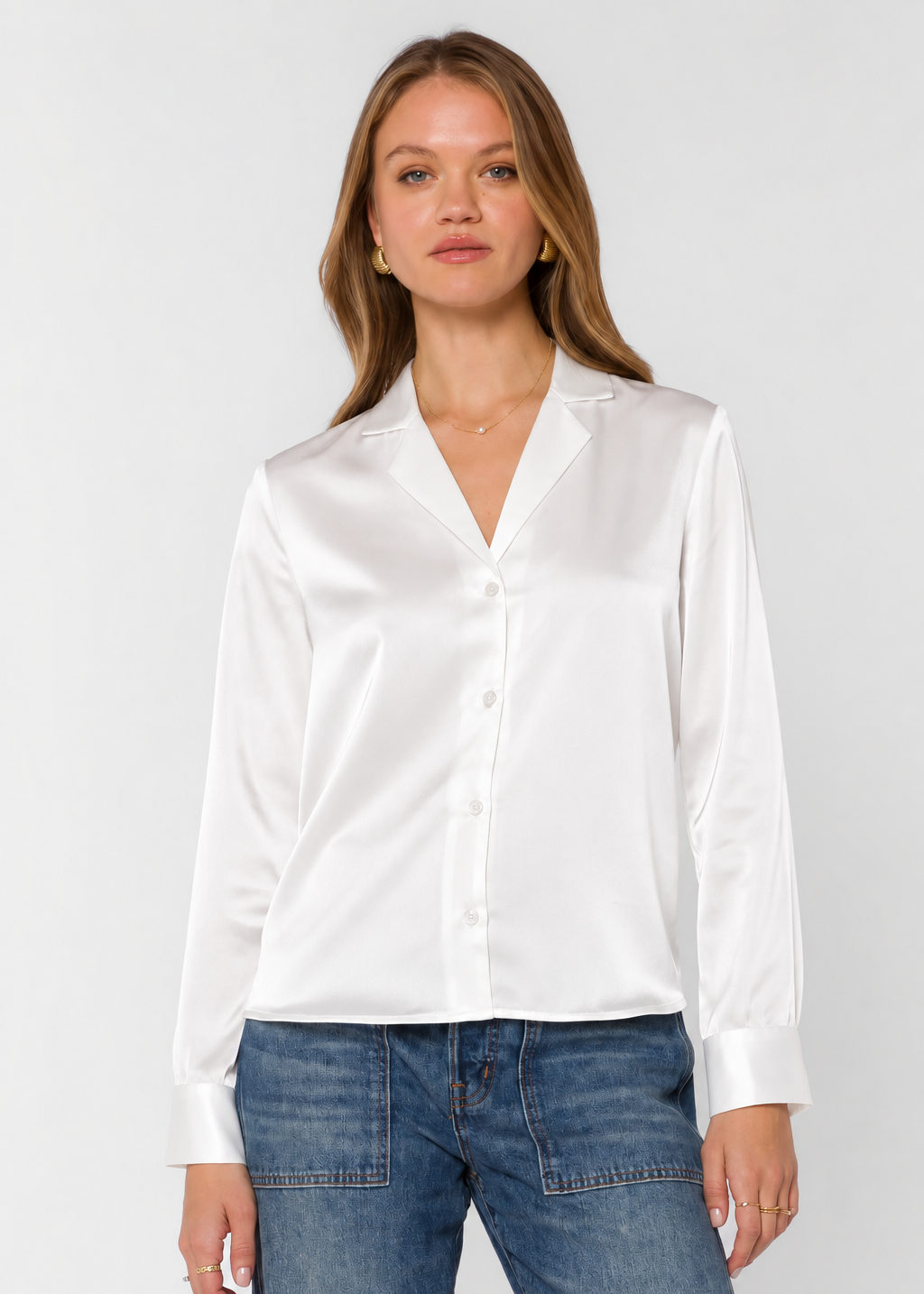 Kensley Silk Top - Vanilla Ice