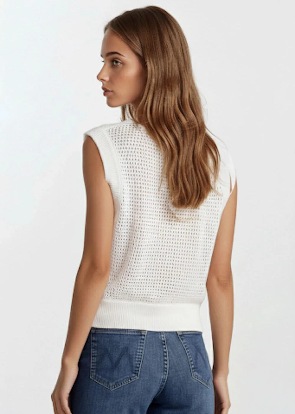 Eden Sweater Tank - White