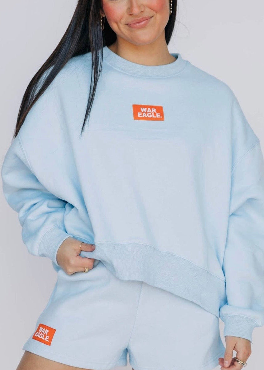 Becca Boxy Crewneck- Light Blue