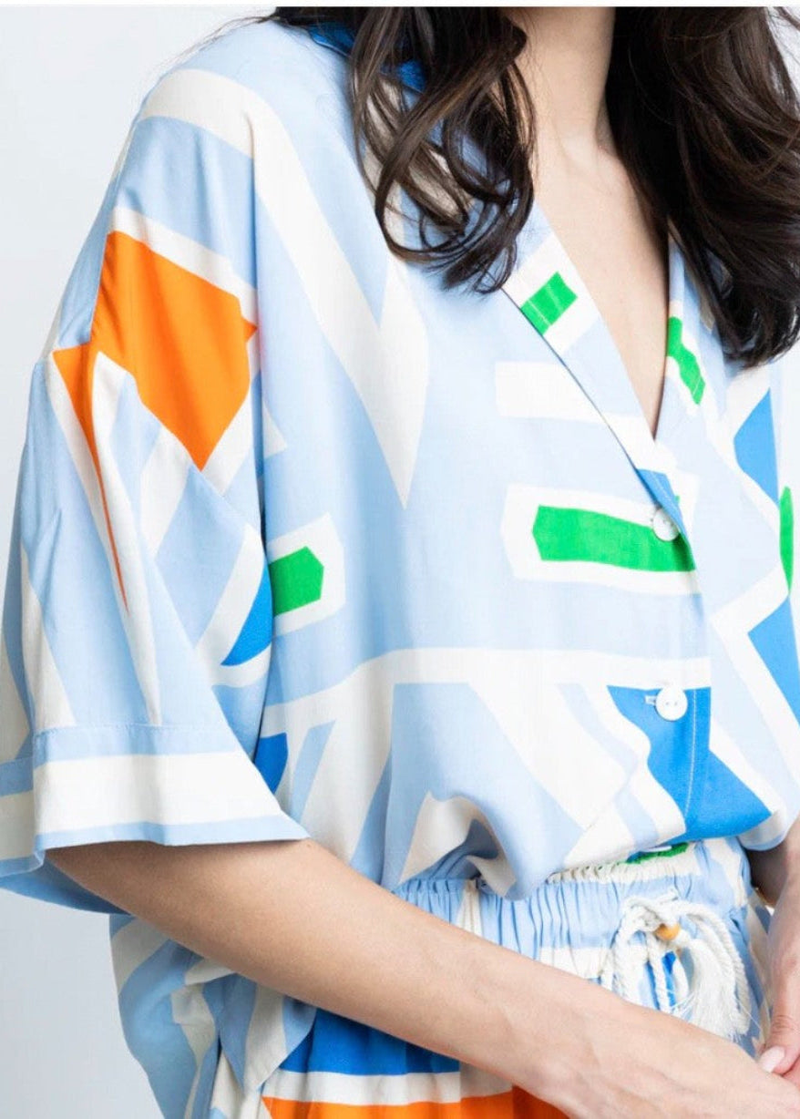 Multi Geometric Button Up|44