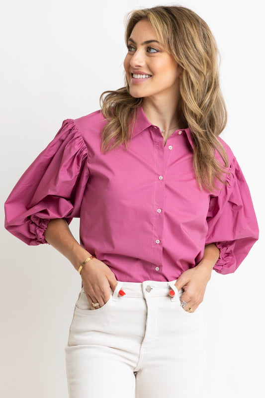 Solid Poplin Button Top|126
