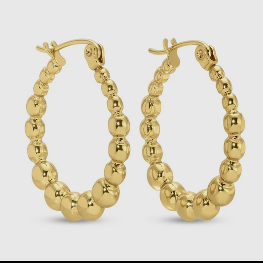 Beaded Latch Hoops