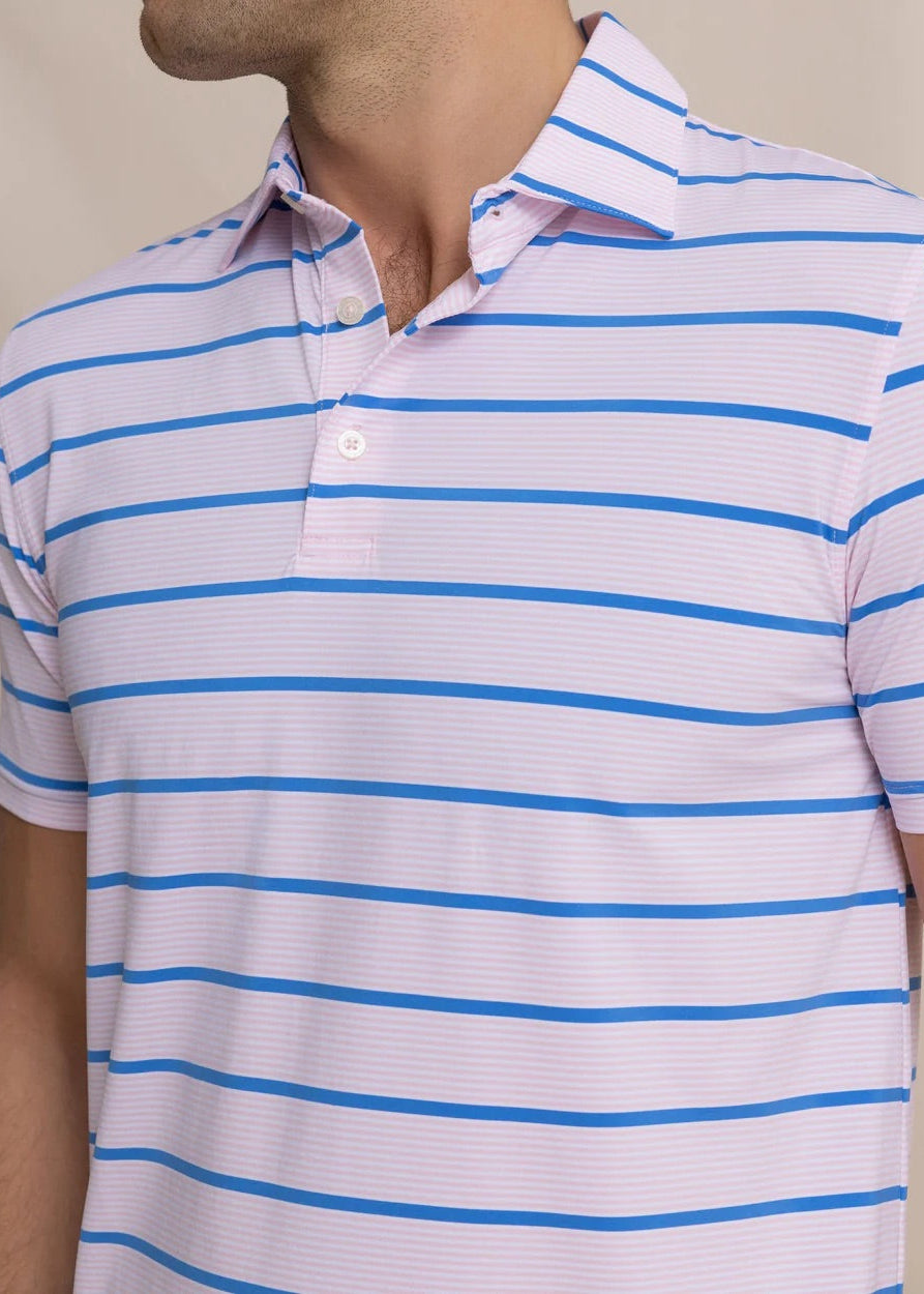 Core Sound Stripe Polo- Orchid Pink