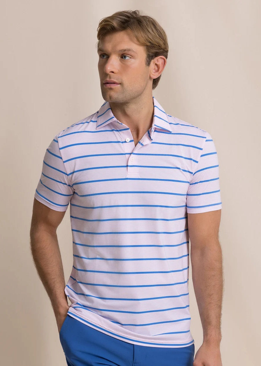 Core Sound Stripe Polo- Orchid Pink