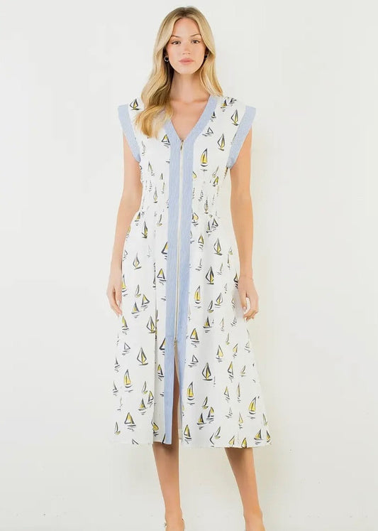 Sailboat Pattern Midi