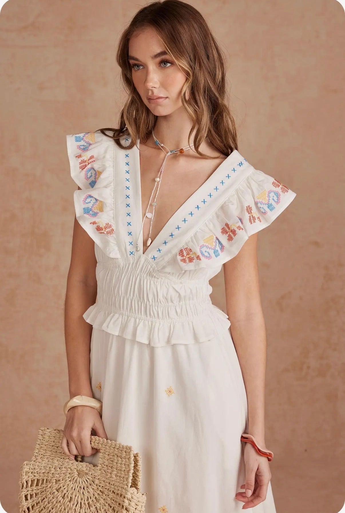Cross stitch embroidered dress