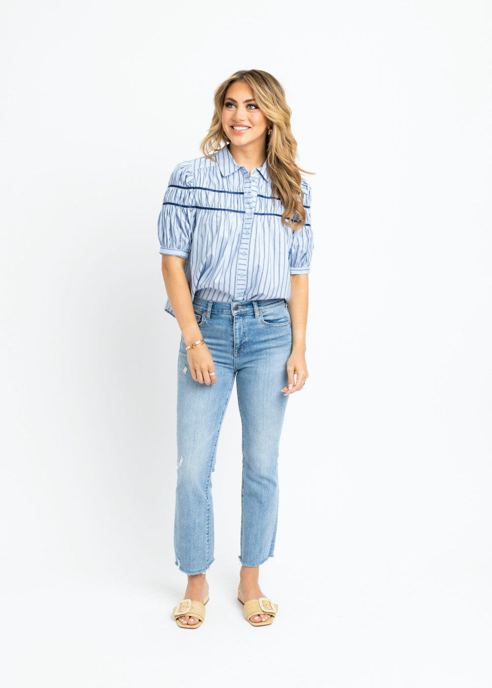 Stripe Button Down Shirt|153