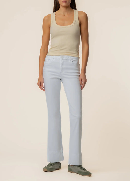 Kelsey Mid Rise Kick Flare- White