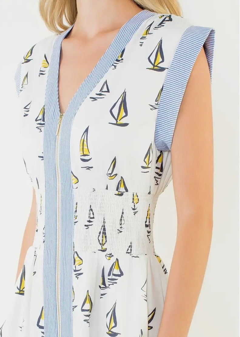 Sailboat Pattern Midi