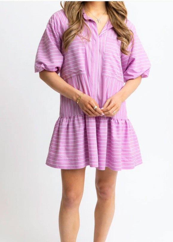 Stripe Poplin Ana Pocket Dress|57