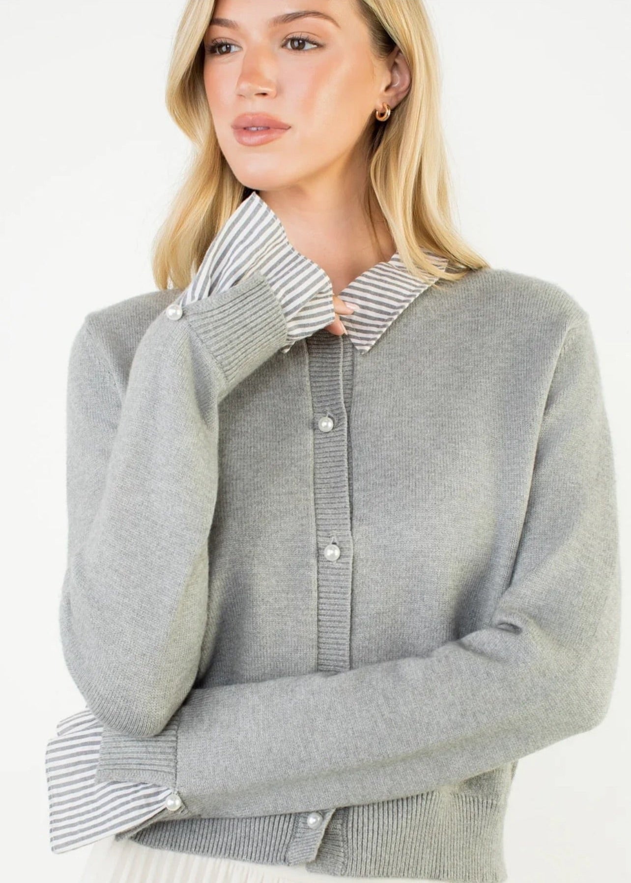 Pearl Button Knit Top