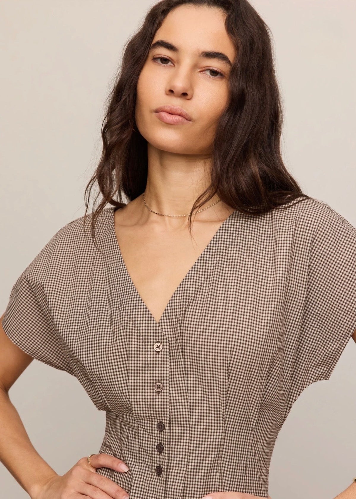 Sannia Gingham Midi Dress