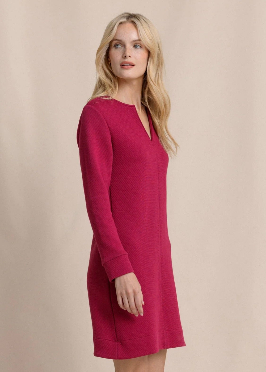 Cady Jacquard Dress- Carolina Plum