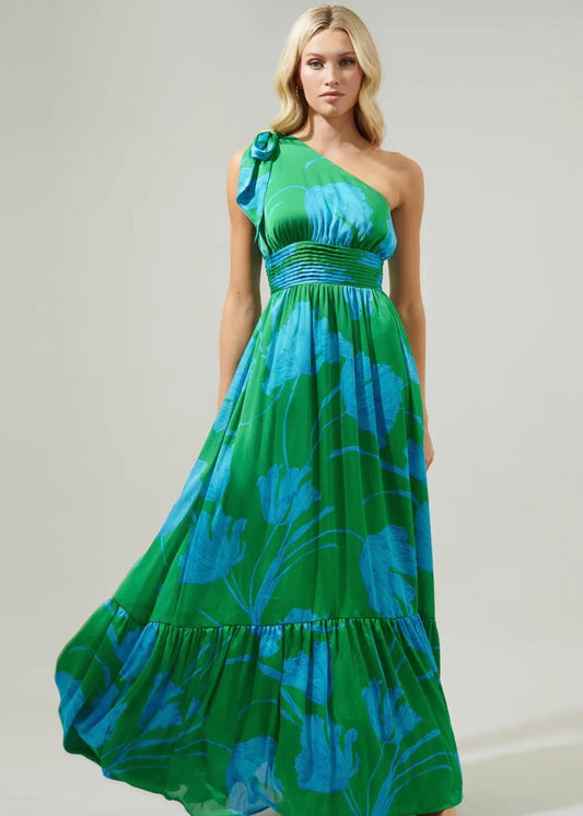 Seamoss Floral One Shoulder Maxi