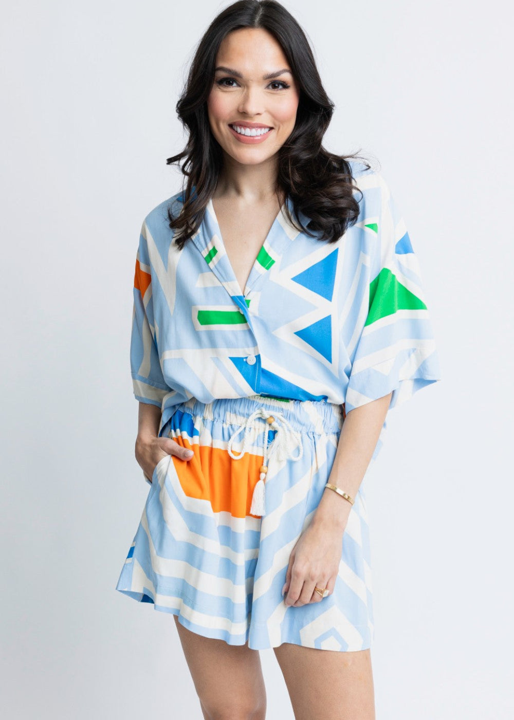 Multi Geometric Pocket Shorts|134