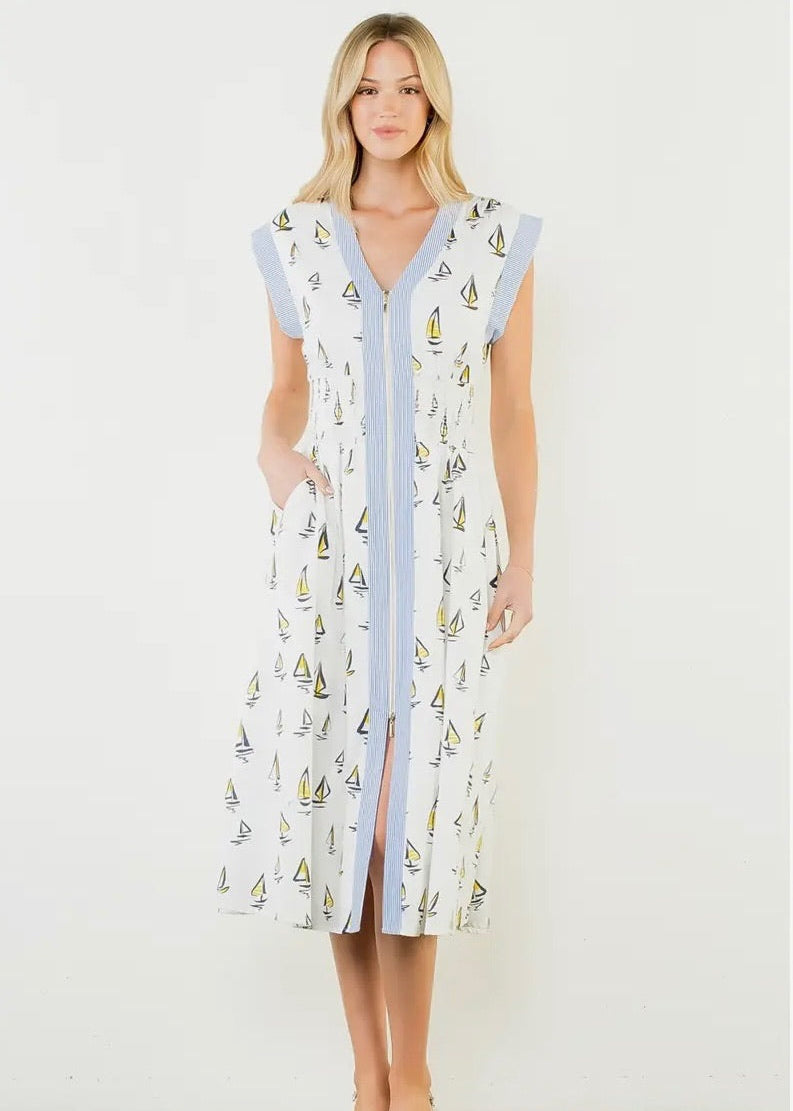 Sailboat Pattern Midi