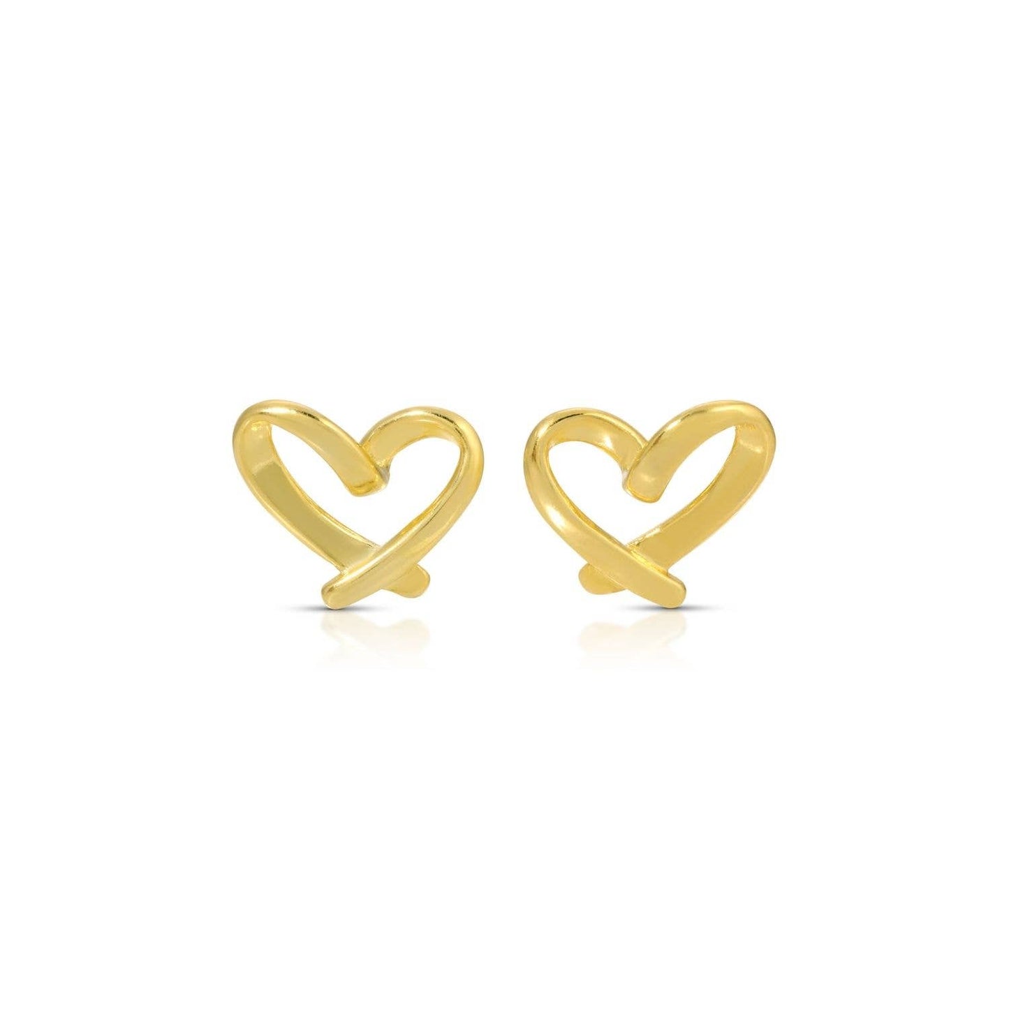 Free Form Heart Studs-18k gold plated