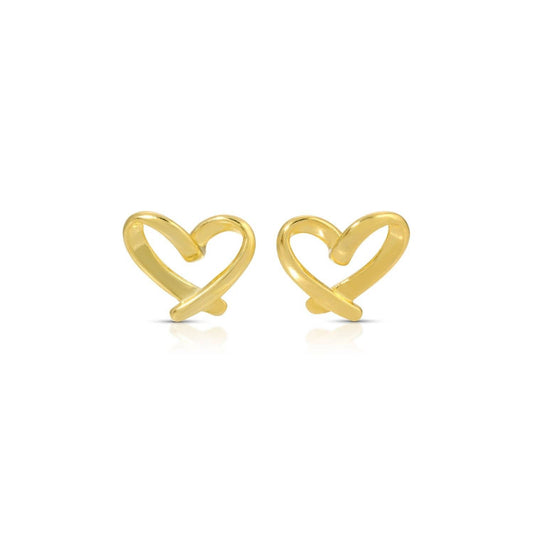 Free Form Heart Studs-18k gold plated