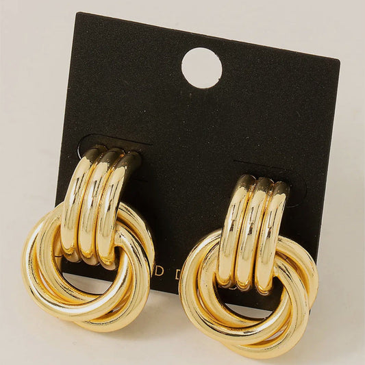 Gold Dipped Interlinked Hoop Earrings