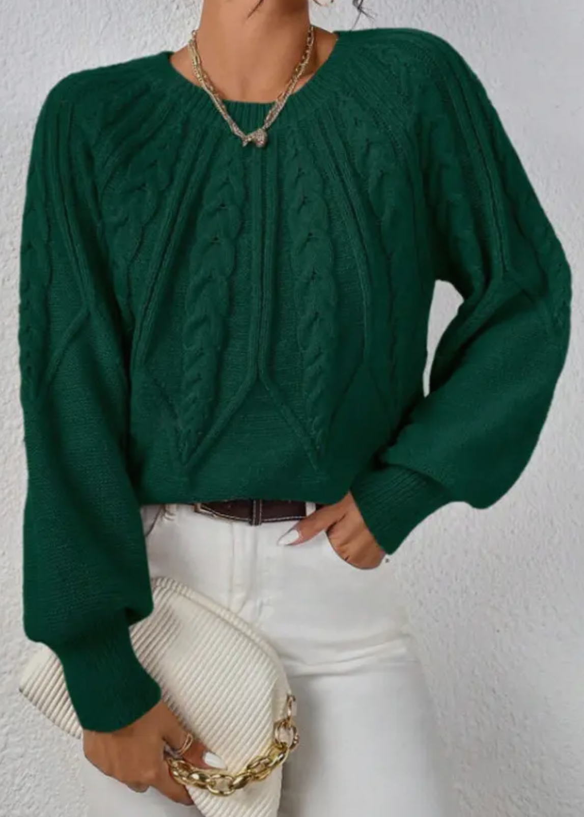 Knitted Sweater - Green