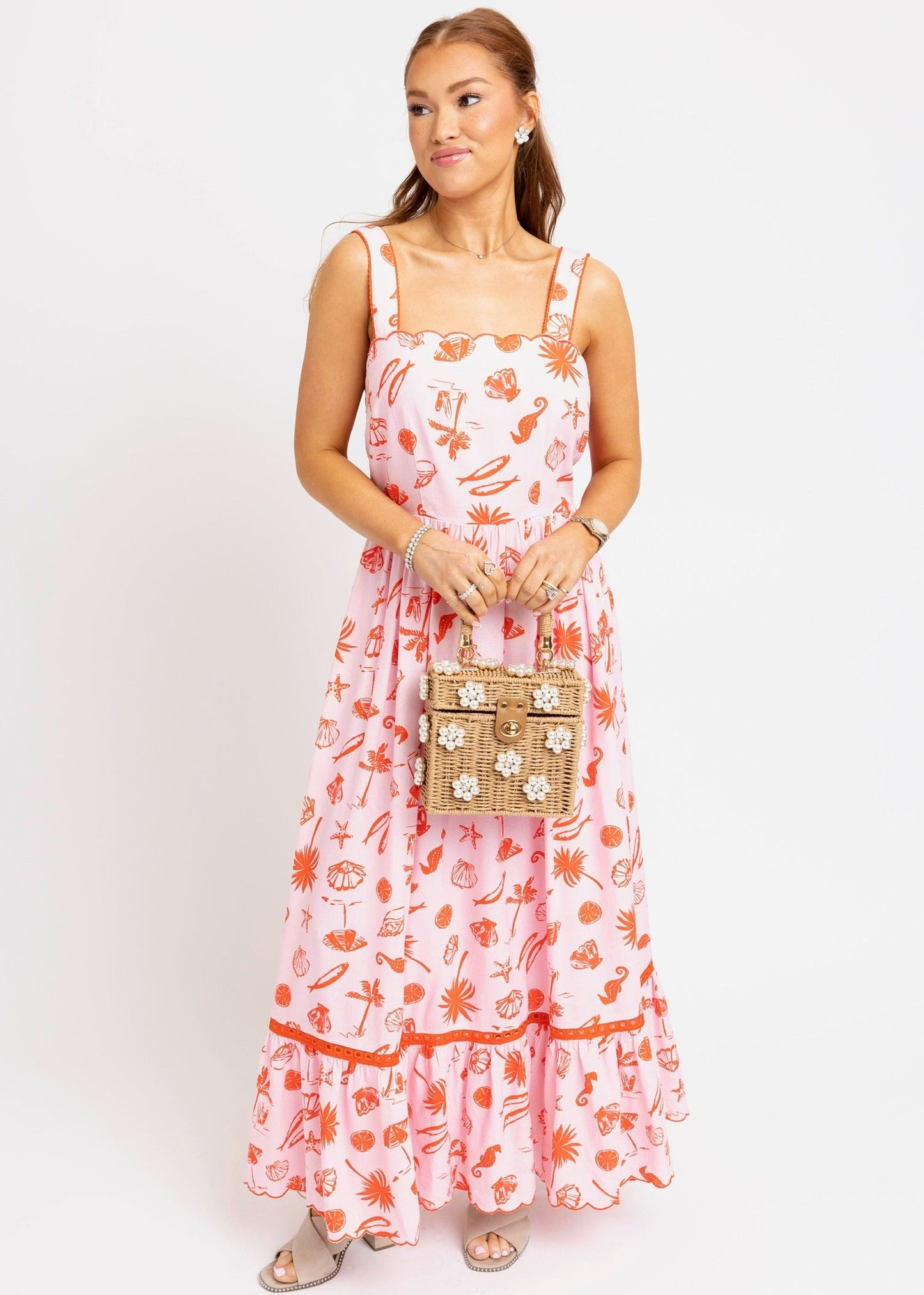 Beach Linen Tie-Back Maxi Dress