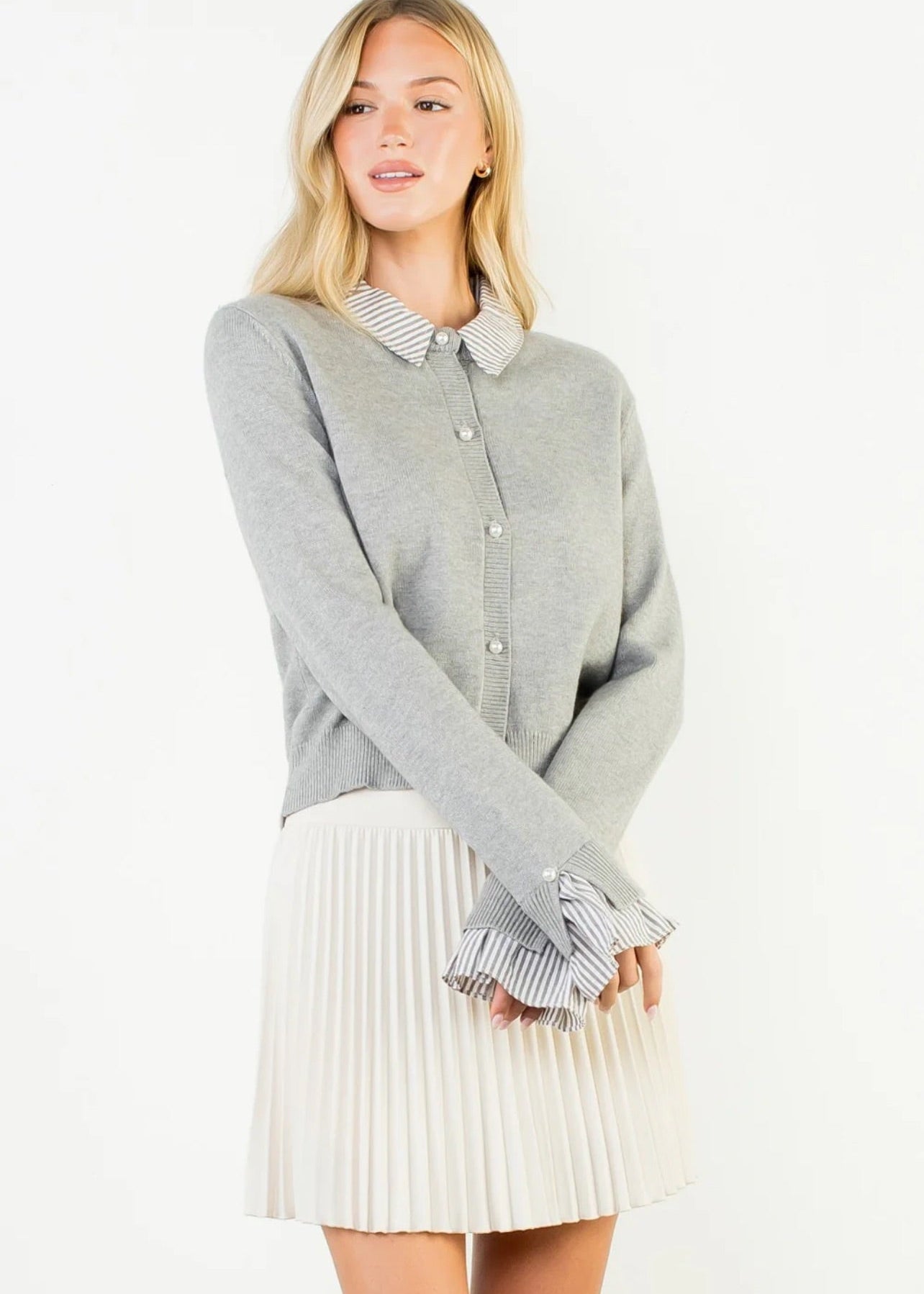 Pearl Button Knit Top