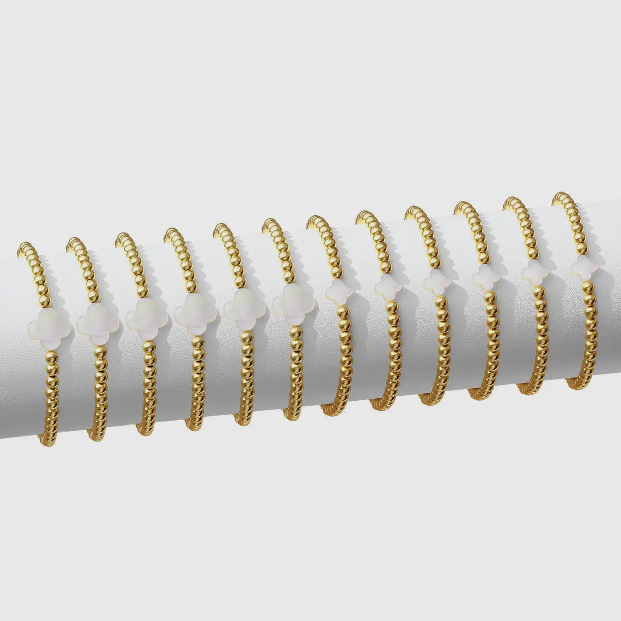 Gold beaded bracelet with Small Shell- 18k gold plated
