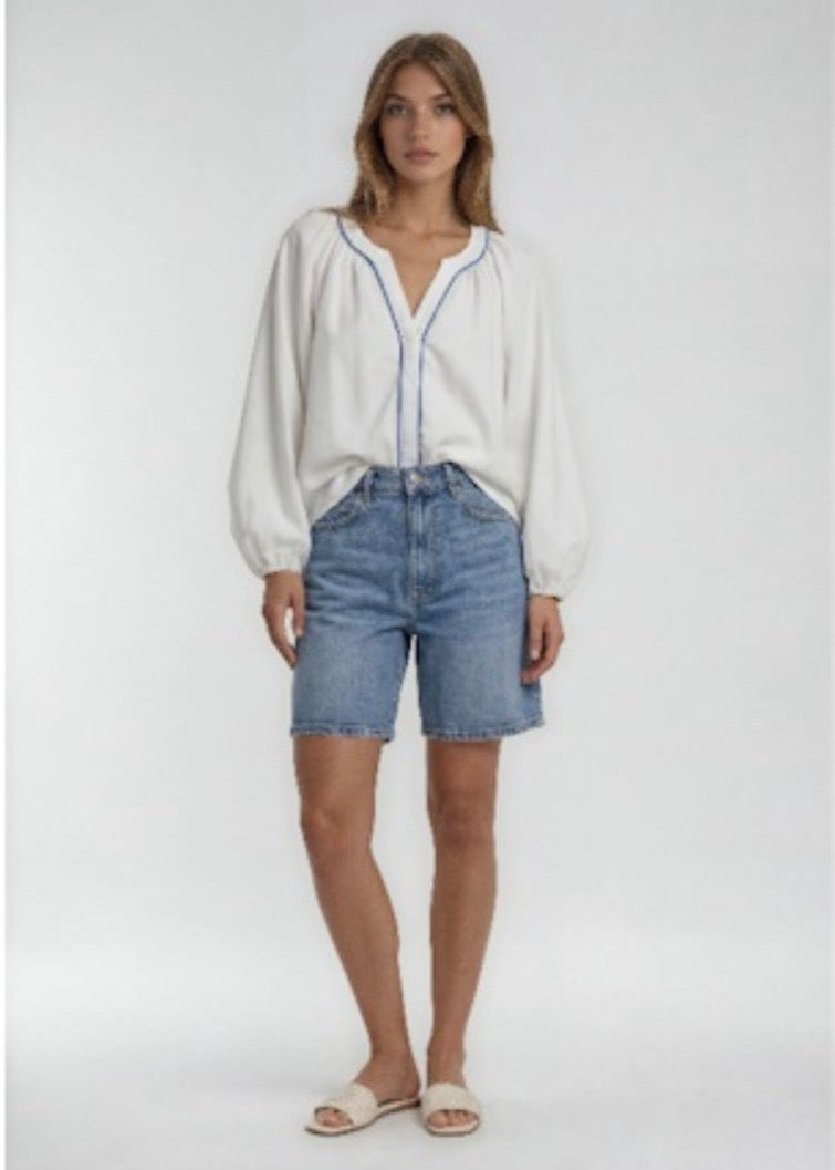 Blakely Linen Top - White