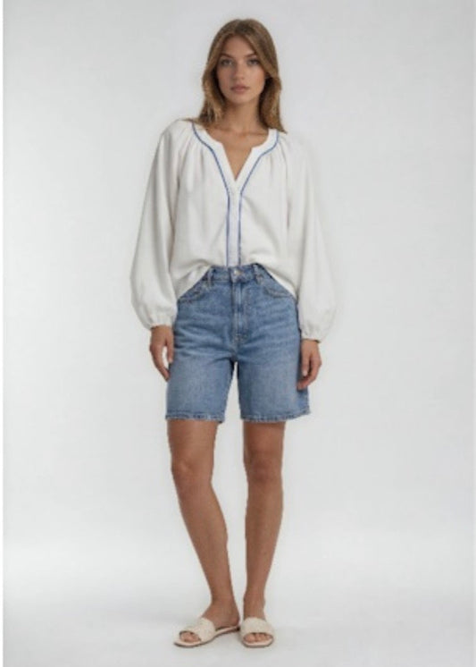 Blakely Linen Top - White