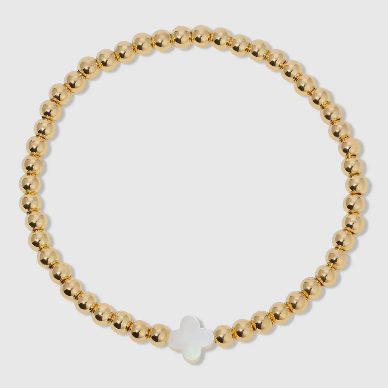 Gold beaded bracelet with Small Shell- 18k gold plated