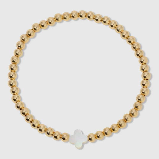 Gold beaded bracelet with Small Shell- 18k gold plated