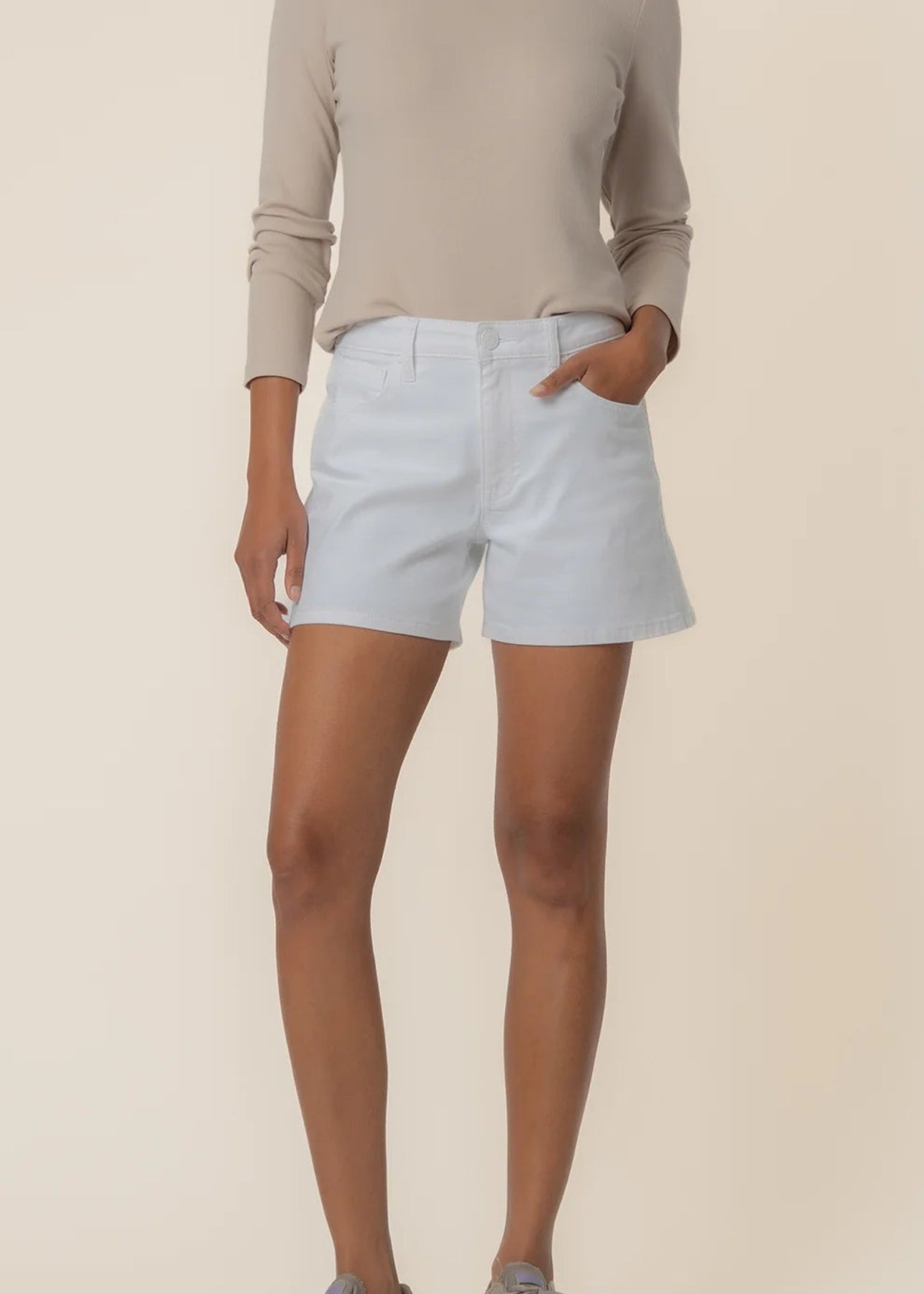 Jane High Rise Short- Optic White