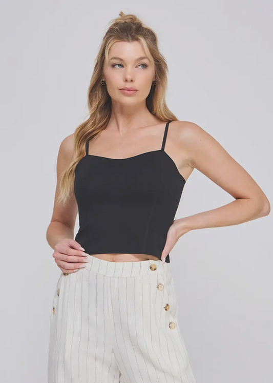 Princess Seam Bralette Cami - Black One Size