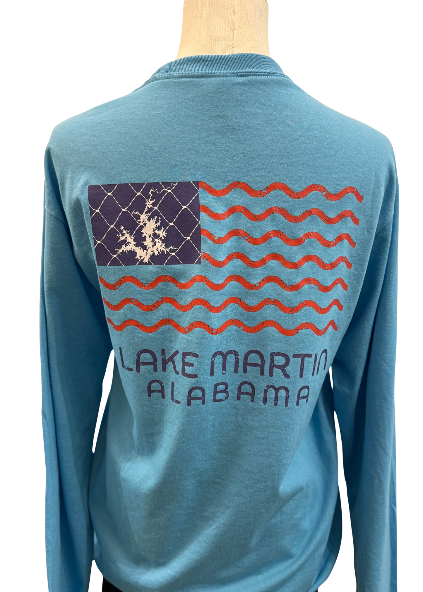 Lake Martin American Flag Shirt- Long Sleeve