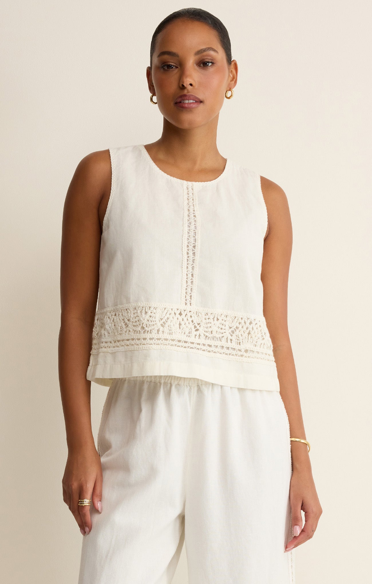 Sloane Embroidered Top - White