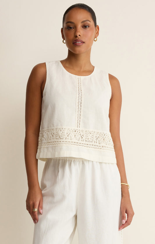 Sloane Embroidered Top - White