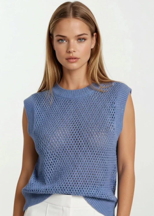 Eden Sweater Tank - Cobalt Blue